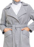 Grey Long Feather Jacket - Khotwh